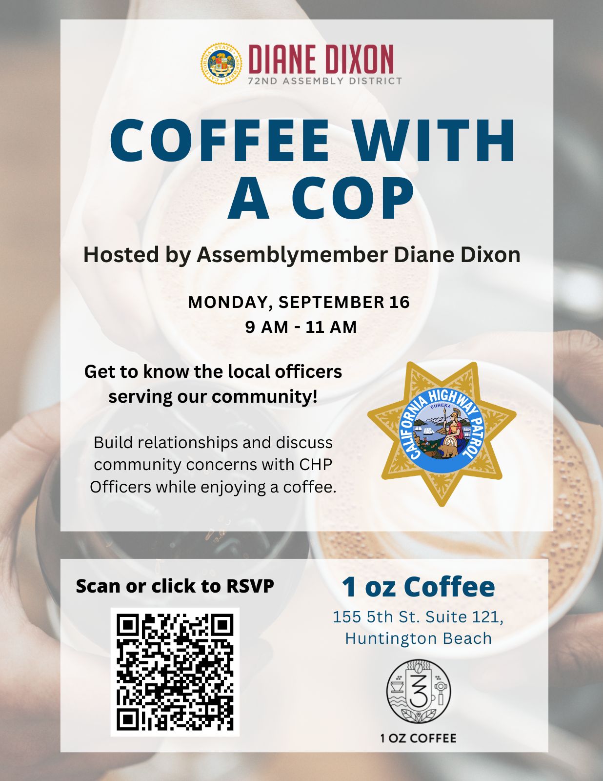 Asm. Dixon's Coffee with a Cop Event - Huntington Beach