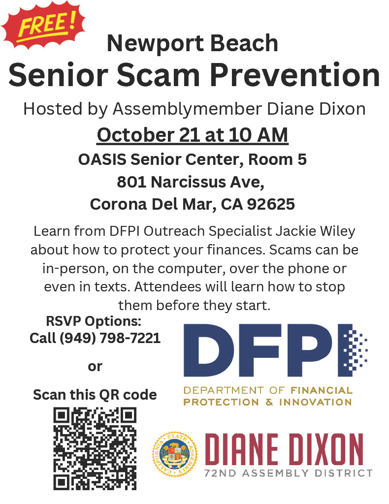 Senior Scam Prevention Event - Newport Beach